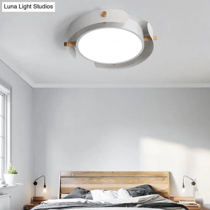 DecorBites™ DecorBites™ Nordic Acrylic LED Flush Mount Ceiling Light Fixture in White/Distressed White - 16"/19.5" Dia
