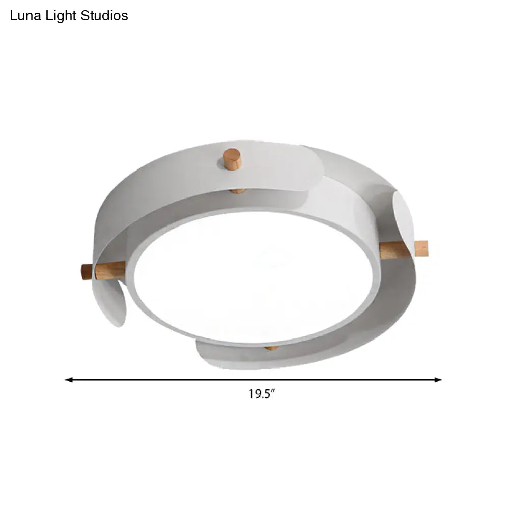 DecorBites™ DecorBites™ Nordic Acrylic LED Flush Mount Ceiling Light Fixture in White/Distressed White - 16"/19.5" Dia