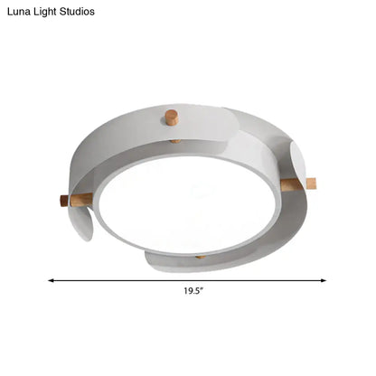 DecorBites™ DecorBites™ Nordic Acrylic LED Flush Mount Ceiling Light Fixture in White/Distressed White - 16"/19.5" Dia