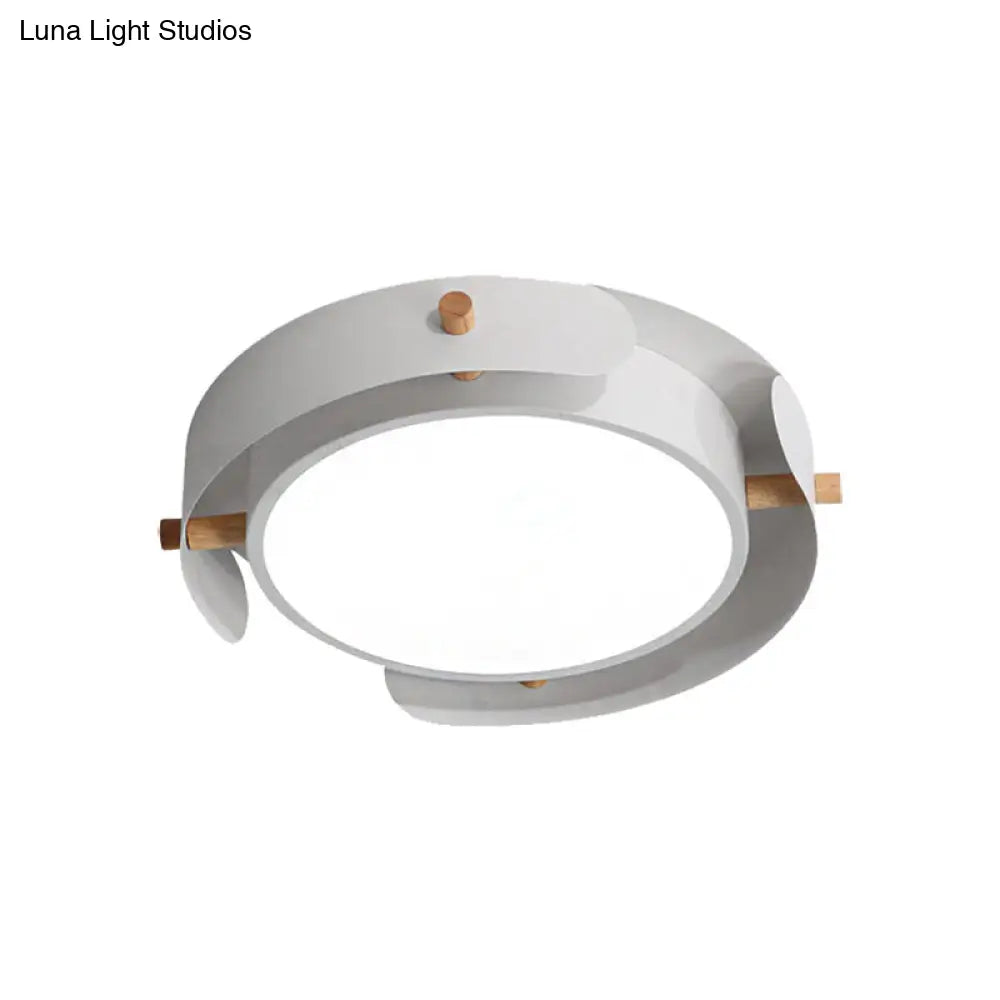 DecorBites™ DecorBites™ Nordic Acrylic LED Flush Mount Ceiling Light Fixture in White/Distressed White - 16"/19.5" Dia