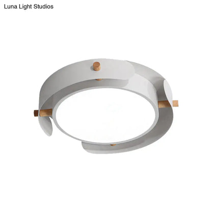 DecorBites™ DecorBites™ Nordic Acrylic LED Flush Mount Ceiling Light Fixture in White/Distressed White - 16"/19.5" Dia