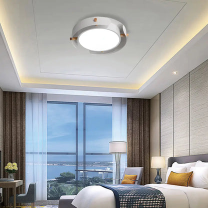 DecorBites™ DecorBites™ Nordic Acrylic LED Flush Mount Ceiling Light Fixture in White/Distressed White - 16"/19.5" Dia