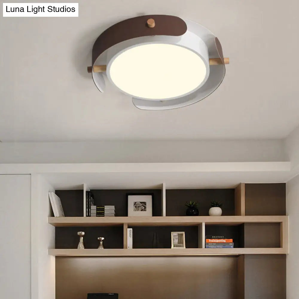 DecorBites™ DecorBites™ Nordic Acrylic LED Flush Mount Ceiling Light Fixture in White/Distressed White - 16"/19.5" Dia