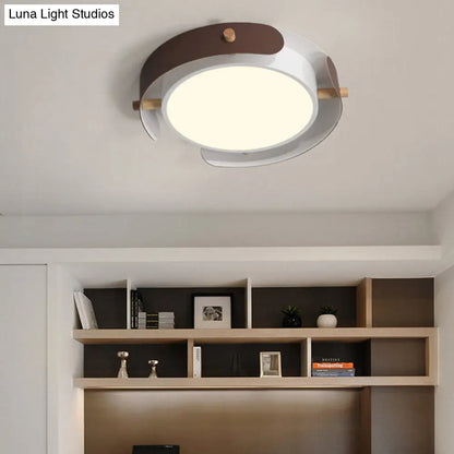 DecorBites™ DecorBites™ Nordic Acrylic LED Flush Mount Ceiling Light Fixture in White/Distressed White - 16"/19.5" Dia