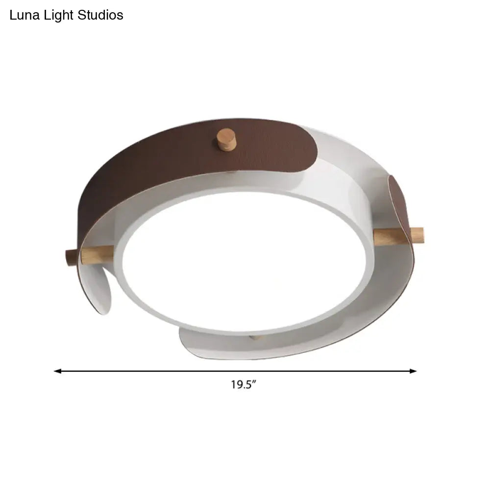 DecorBites™ DecorBites™ Nordic Acrylic LED Flush Mount Ceiling Light Fixture in White/Distressed White - 16"/19.5" Dia