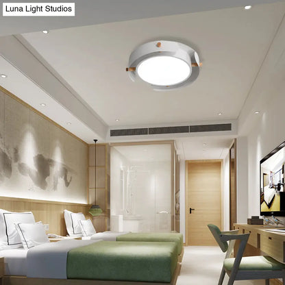 DecorBites™ DecorBites™ Nordic Acrylic LED Flush Mount Ceiling Light Fixture in White/Distressed White - 16"/19.5" Dia