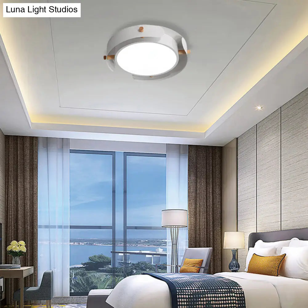 DecorBites™ DecorBites™ Nordic Acrylic LED Flush Mount Ceiling Light Fixture in White/Distressed White - 16"/19.5" Dia