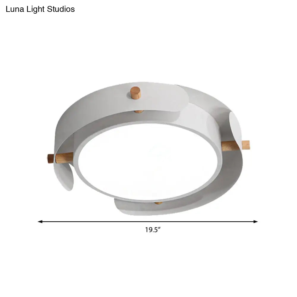 DecorBites™ DecorBites™ Nordic Acrylic LED Flush Mount Ceiling Light Fixture in White/Distressed White - 16"/19.5" Dia