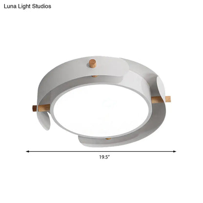 DecorBites™ DecorBites™ Nordic Acrylic LED Flush Mount Ceiling Light Fixture in White/Distressed White - 16"/19.5" Dia