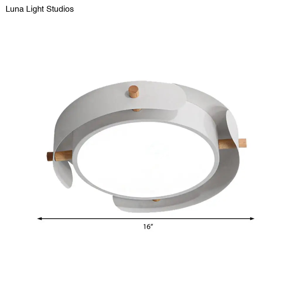 DecorBites™ DecorBites™ Nordic Acrylic LED Flush Mount Ceiling Light Fixture in White/Distressed White - 16"/19.5" Dia