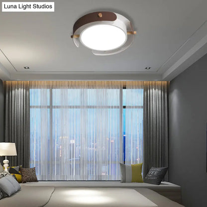 DecorBites™ DecorBites™ Nordic Acrylic LED Flush Mount Ceiling Light Fixture in White/Distressed White - 16"/19.5" Dia