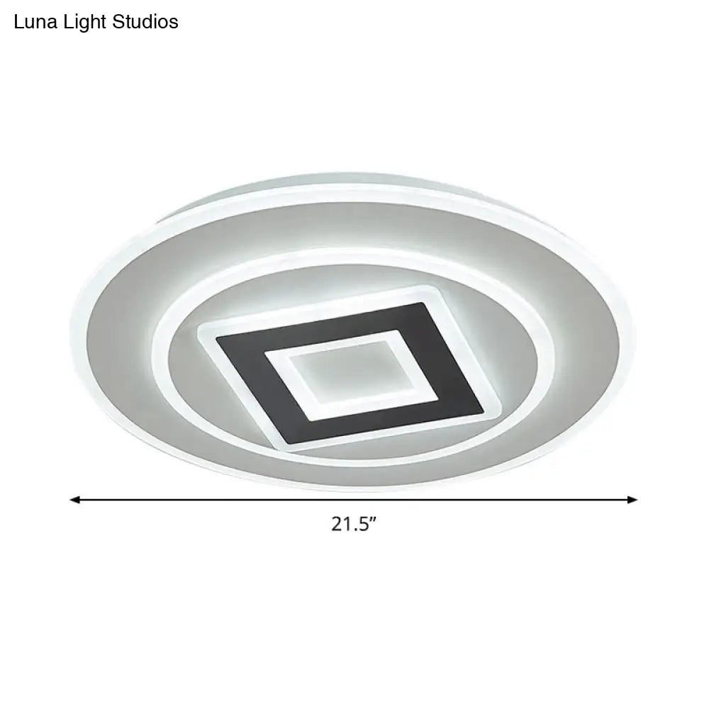 DecorBites™ DecorBites™ Nordic Acrylic LED Flush Mount Light with Remote Stepless Dimming - Available in Warm or White Light, 18"/21.5" Diameter