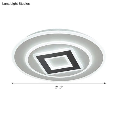 DecorBites™ DecorBites™ Nordic Acrylic LED Flush Mount Light with Remote Stepless Dimming - Available in Warm or White Light, 18"/21.5" Diameter
