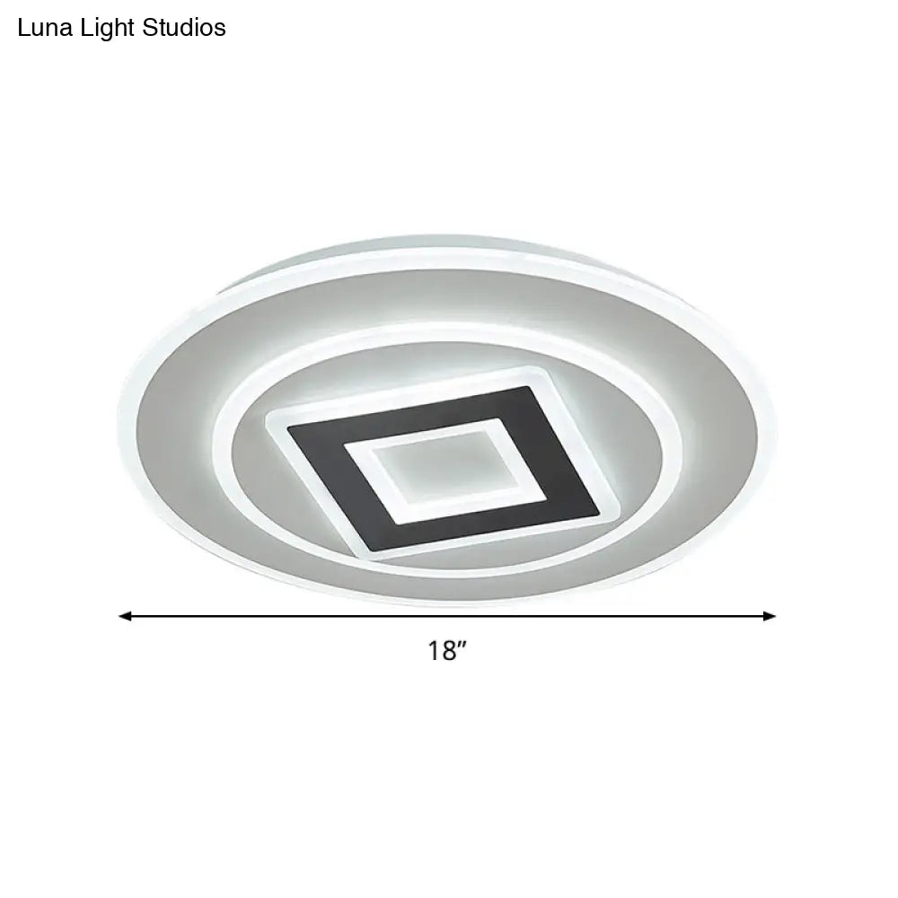 DecorBites™ DecorBites™ Nordic Acrylic LED Flush Mount Light with Remote Stepless Dimming - Available in Warm or White Light, 18"/21.5" Diameter