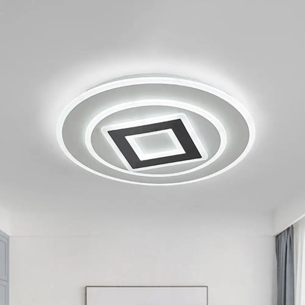 DecorBites™ DecorBites™ Nordic Acrylic LED Flush Mount Light with Remote Stepless Dimming - Available in Warm or White Light, 18"/21.5" Diameter