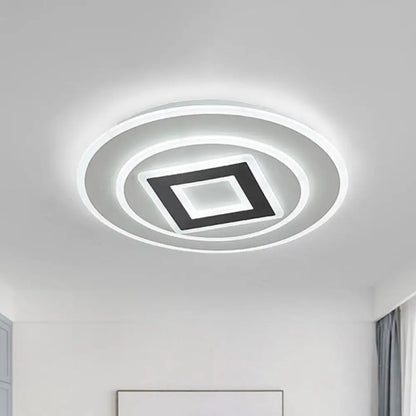 DecorBites™ DecorBites™ Nordic Acrylic LED Flush Mount Light with Remote Stepless Dimming - Available in Warm or White Light, 18"/21.5" Diameter