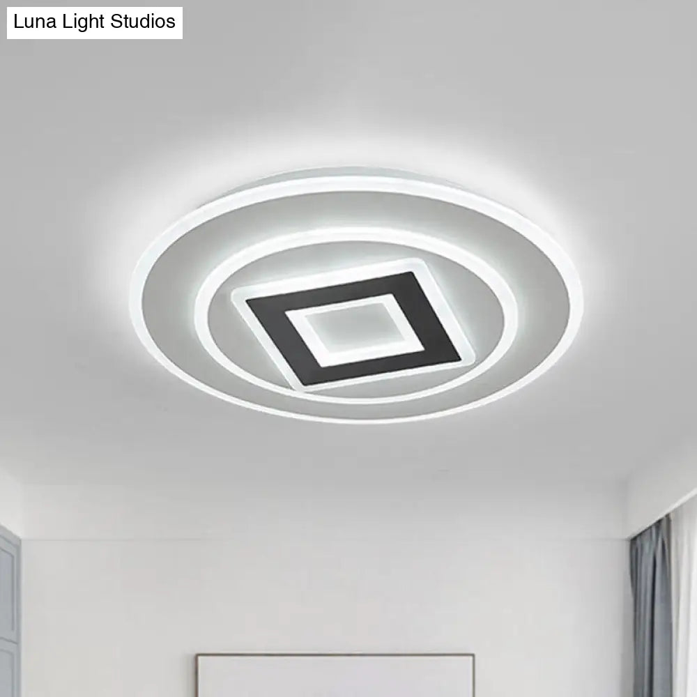 DecorBites™ DecorBites™ Nordic Acrylic LED Flush Mount Light with Remote Stepless Dimming - Available in Warm or White Light, 18"/21.5" Diameter