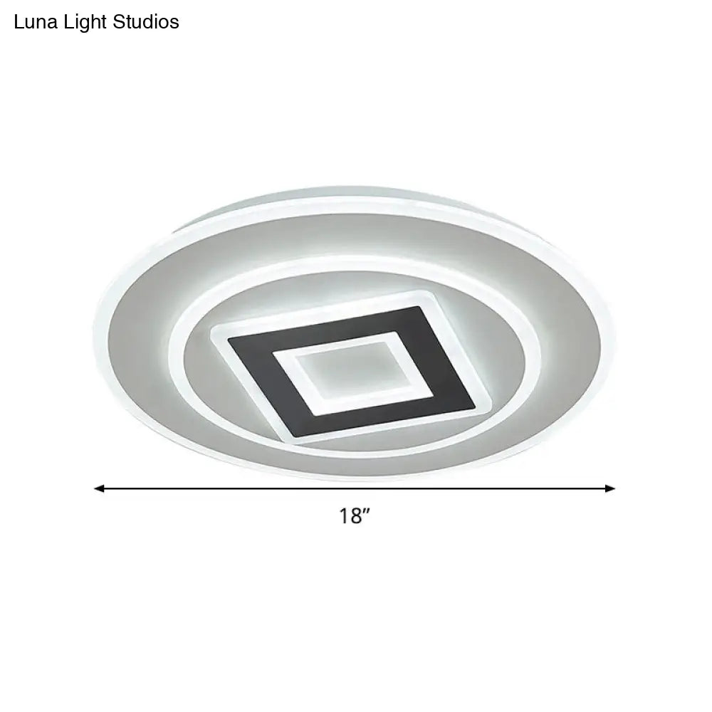 DecorBites™ DecorBites™ Nordic Acrylic LED Flush Mount Light with Remote Stepless Dimming - Available in Warm or White Light, 18"/21.5" Diameter