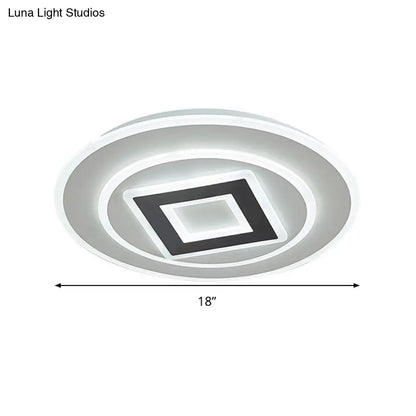 DecorBites™ DecorBites™ Nordic Acrylic LED Flush Mount Light with Remote Stepless Dimming - Available in Warm or White Light, 18"/21.5" Diameter