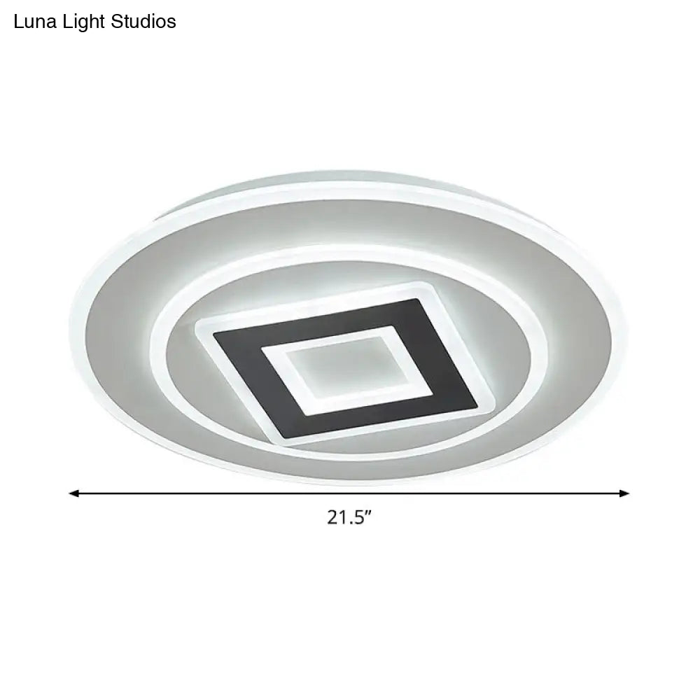 DecorBites™ DecorBites™ Nordic Acrylic LED Flush Mount Light with Remote Stepless Dimming - Available in Warm or White Light, 18"/21.5" Diameter