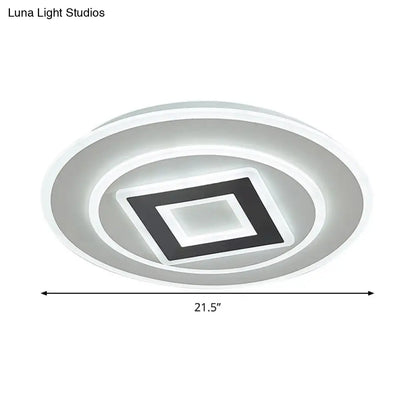 DecorBites™ DecorBites™ Nordic Acrylic LED Flush Mount Light with Remote Stepless Dimming - Available in Warm or White Light, 18"/21.5" Diameter