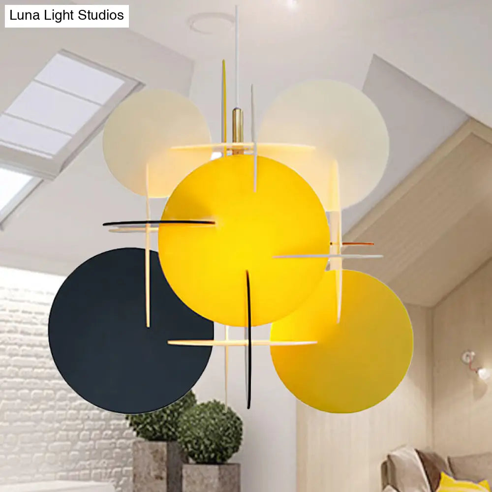 Nordic Acrylic Pendant Light with Colorful Disc Ceiling Fixture