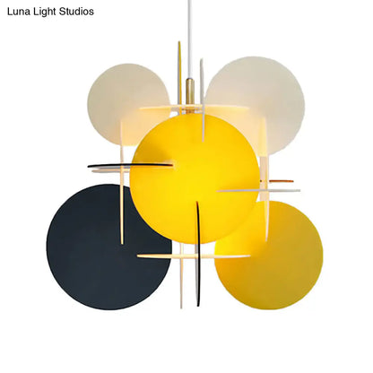 Nordic Acrylic Pendant Light with Colorful Disc Ceiling Fixture