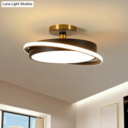 DecorBites™ DecorBites™ Nordic Acrylic Round Semi Flush LED Ceiling Light for Bedrooms