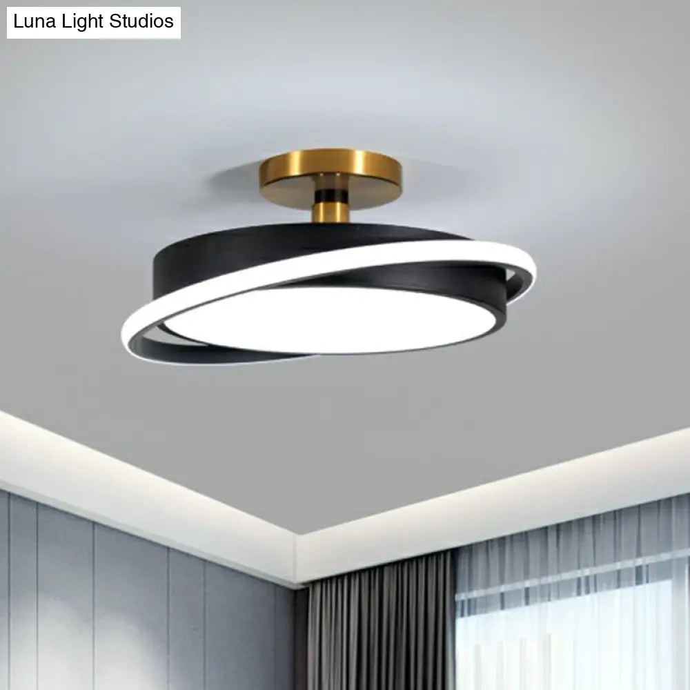DecorBites™ DecorBites™ Nordic Acrylic Round Semi Flush LED Ceiling Light for Bedrooms