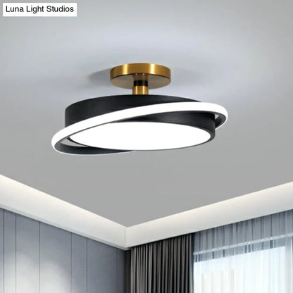 DecorBites™ DecorBites™ Nordic Acrylic Round Semi Flush LED Ceiling Light for Bedrooms
