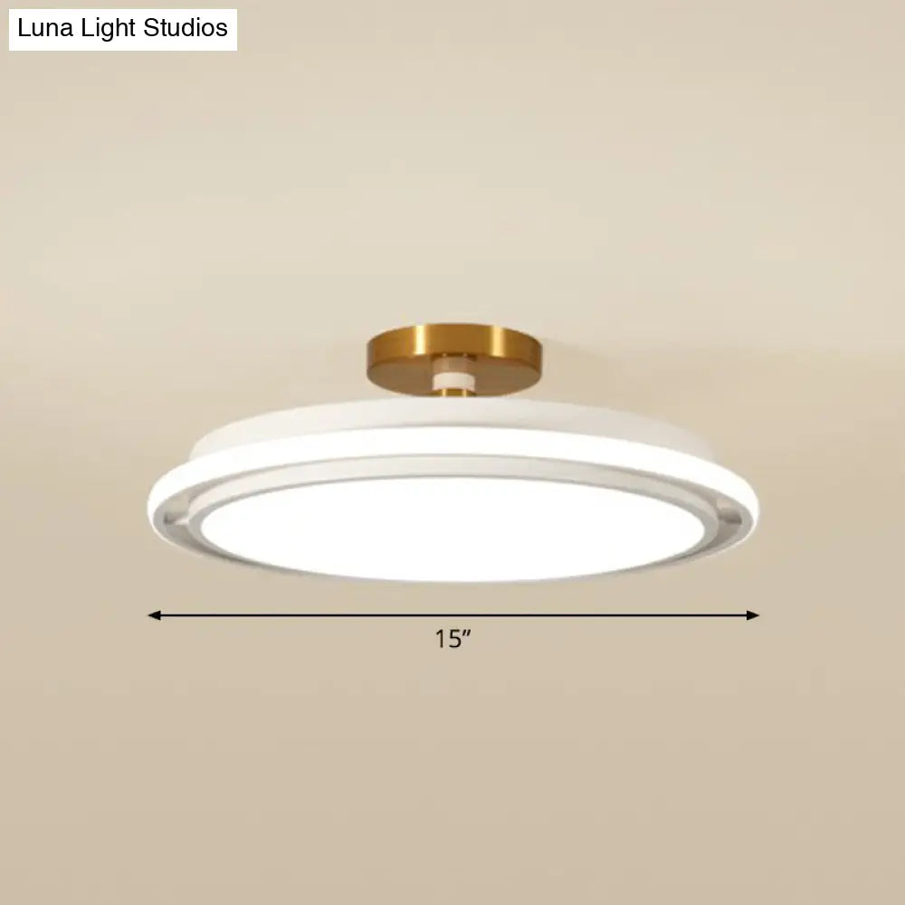 DecorBites™ DecorBites™ Nordic Acrylic Round Semi Flush LED Ceiling Light for Bedrooms