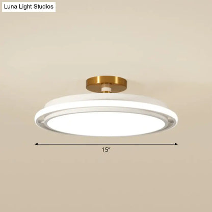 DecorBites™ DecorBites™ Nordic Acrylic Round Semi Flush LED Ceiling Light for Bedrooms