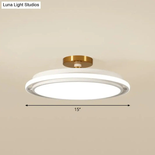DecorBites™ DecorBites™ Nordic Acrylic Round Semi Flush LED Ceiling Light for Bedrooms