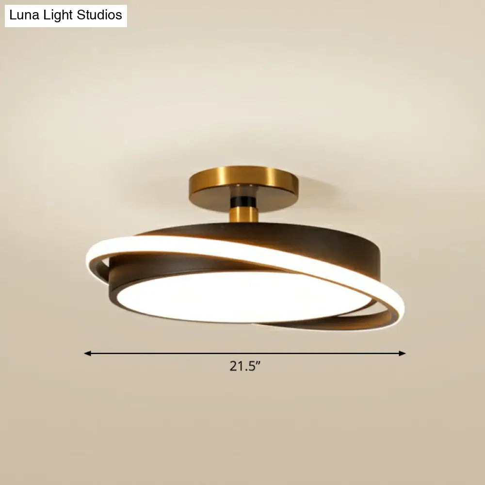 DecorBites™ DecorBites™ Nordic Acrylic Round Semi Flush LED Ceiling Light for Bedrooms