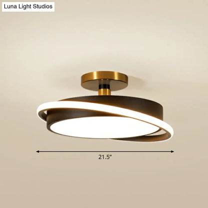 DecorBites™ DecorBites™ Nordic Acrylic Round Semi Flush LED Ceiling Light for Bedrooms