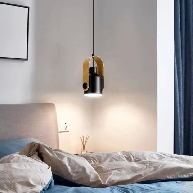 Nordic Adjustable Wood & Iron Pendant Light - Decorbites
