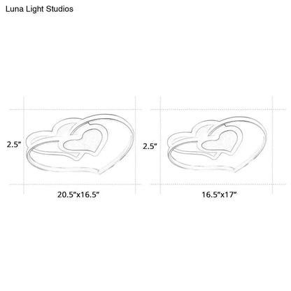 DecorBites™ DecorBites™ Nordic Aluminum Heart Shaped Flush Mount Ceiling Light, Pink - Ideal for Girls' Room