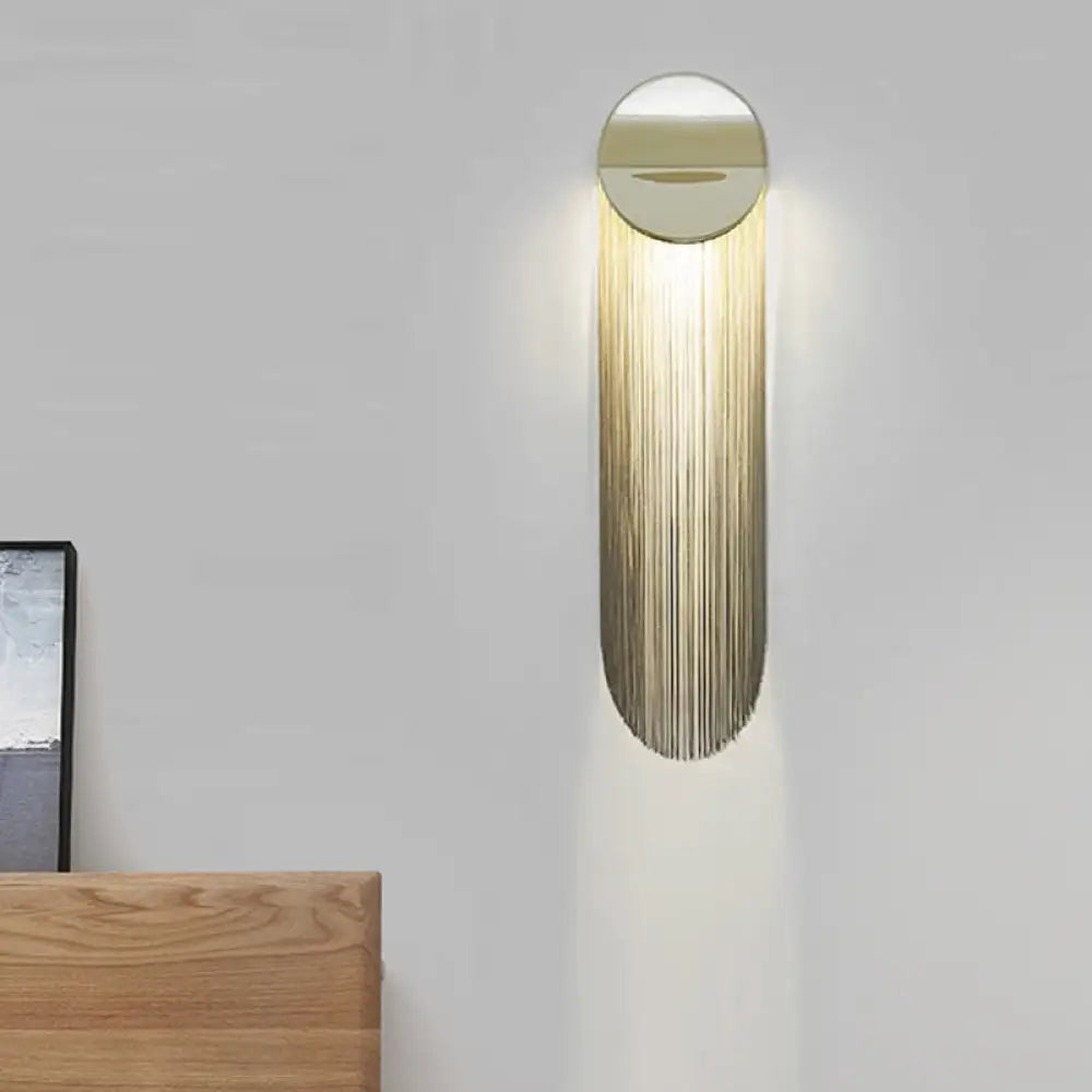 DecorBites™ DecorBites™ Nordic Aluminum Wall Mounted Lamp - Hanging Chains Wall Light Fixture with 2 Gold Heads for Bedroom