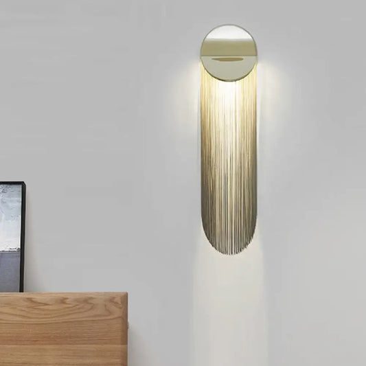 DecorBites™ DecorBites™ Nordic Aluminum Wall Mounted Lamp - Hanging Chains Wall Light Fixture with 2 Gold Heads for Bedroom