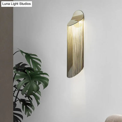 DecorBites™ DecorBites™ Nordic Aluminum Wall Mounted Lamp - Hanging Chains Wall Light Fixture with 2 Gold Heads for Bedroom