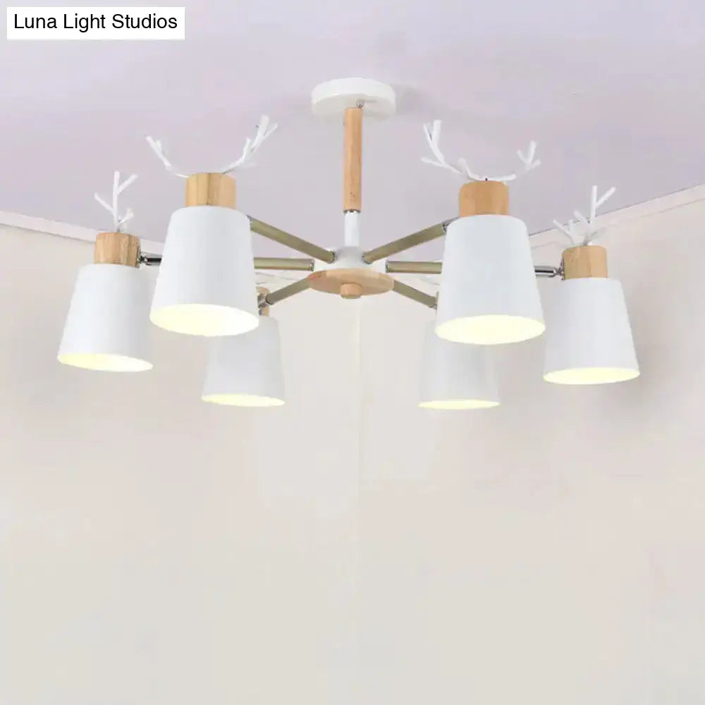 DecorBites™ DecorBites™ Nordic Antler Semi Flush Mount Ceiling Light with Metal Shade - 6 Bulbs