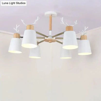 DecorBites™ DecorBites™ Nordic Antler Semi Flush Mount Ceiling Light with Metal Shade - 6 Bulbs