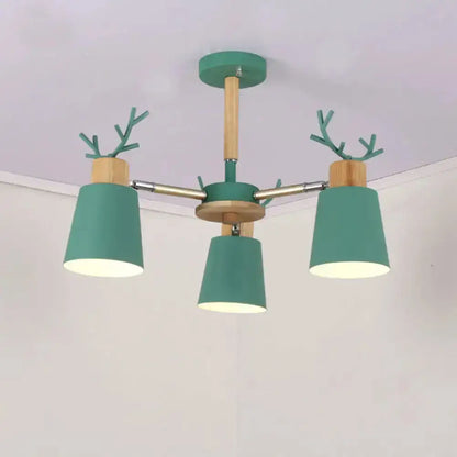 DecorBites™ DecorBites™ Nordic Antler Semi Flush Mount Ceiling Light with Metal Shade - 6 Bulbs