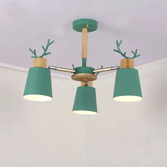 DecorBites™ DecorBites™ Nordic Antler Semi Flush Mount Ceiling Light with Metal Shade - 6 Bulbs