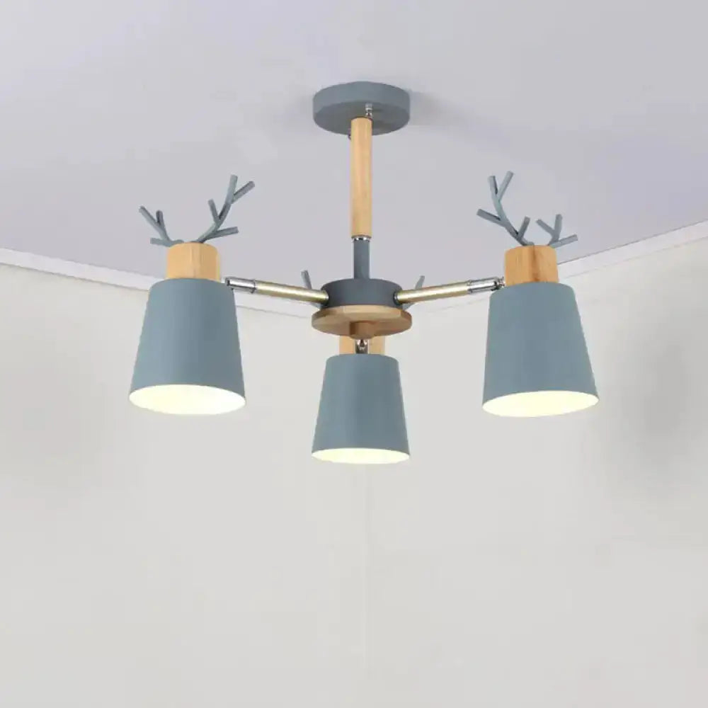 DecorBites™ DecorBites™ Nordic Antler Semi Flush Mount Ceiling Light with Metal Shade - 6 Bulbs