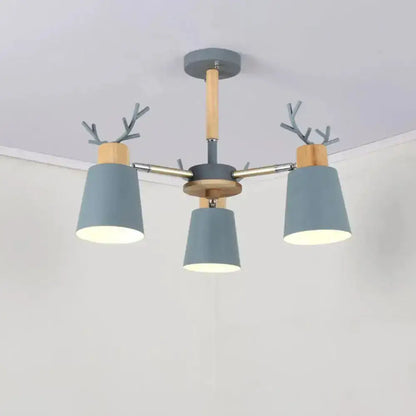 DecorBites™ DecorBites™ Nordic Antler Semi Flush Mount Ceiling Light with Metal Shade - 6 Bulbs