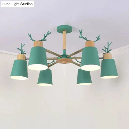 DecorBites™ DecorBites™ Nordic Antler Semi Flush Mount Ceiling Light with Metal Shade - 6 Bulbs