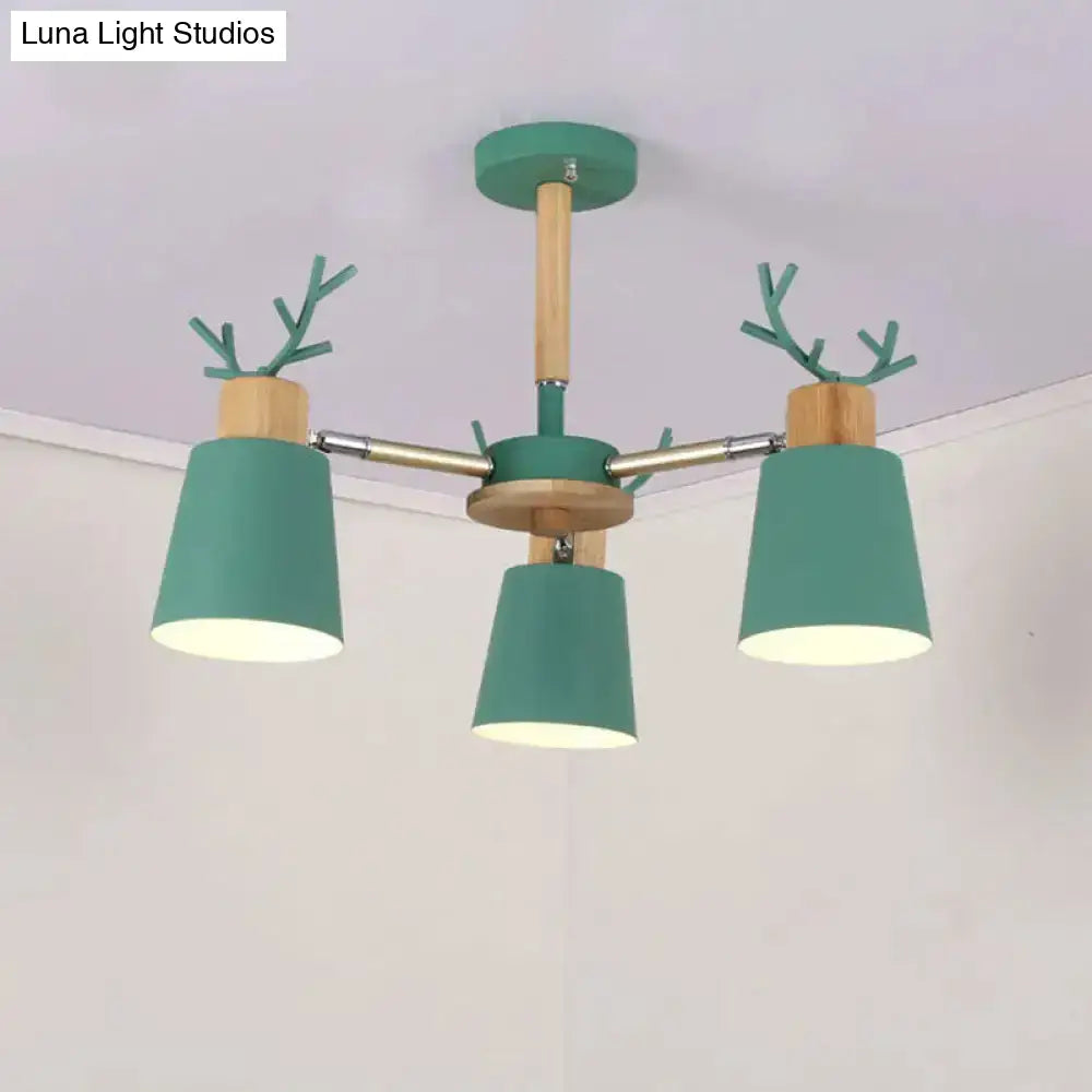 DecorBites™ DecorBites™ Nordic Antler Semi Flush Mount Ceiling Light with Metal Shade - 6 Bulbs