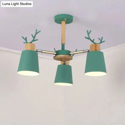 DecorBites™ DecorBites™ Nordic Antler Semi Flush Mount Ceiling Light with Metal Shade - 6 Bulbs