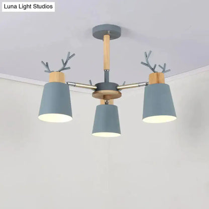 DecorBites™ DecorBites™ Nordic Antler Semi Flush Mount Ceiling Light with Metal Shade - 6 Bulbs